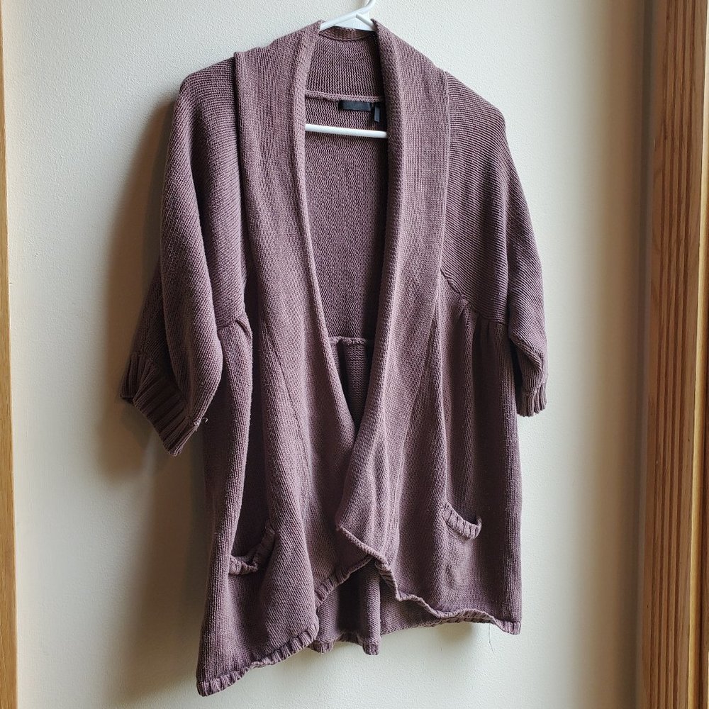 Daisy Fuentes Mauve Open Cardigan Size Medium - Picture 2 of 14
